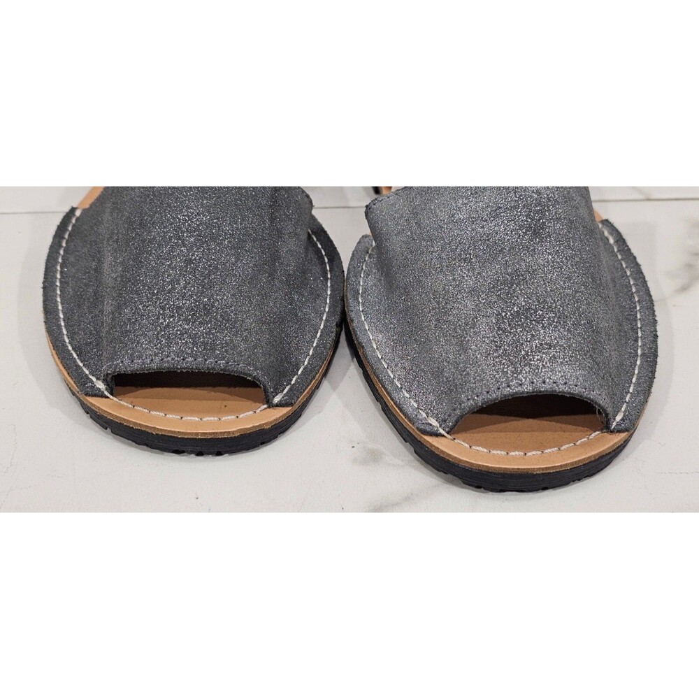 Jeffrey Campbell Ibiza Slingback Sandals Gray Nubuck Flats Women's 40 | US 9-9.5 - Picture 4 of 12